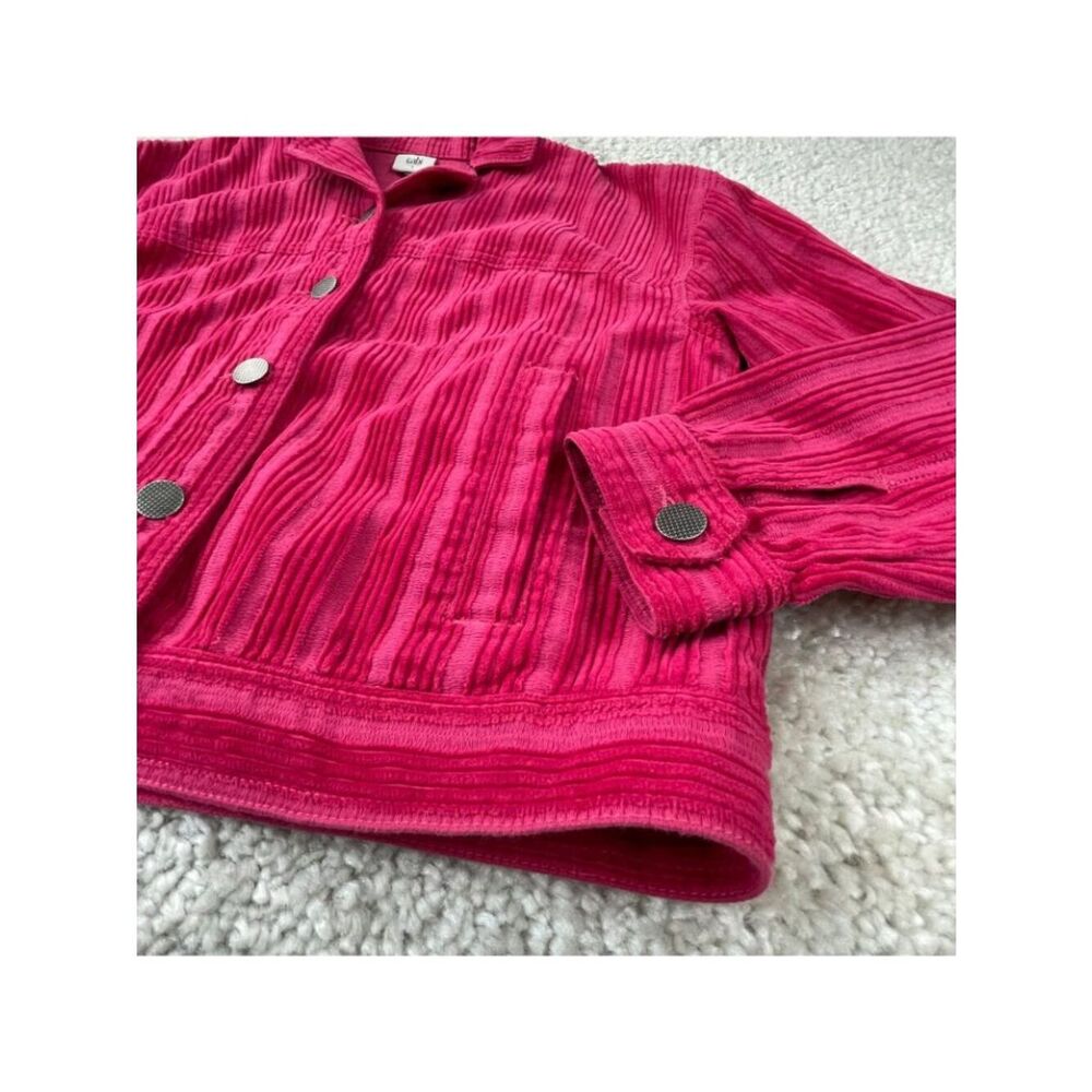 Cabi Cheeky Topper Corduroy Jacket Dark Rose Pink Womens Small - Picture 6 of 8